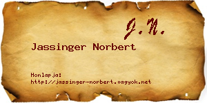Jassinger Norbert névjegykártya